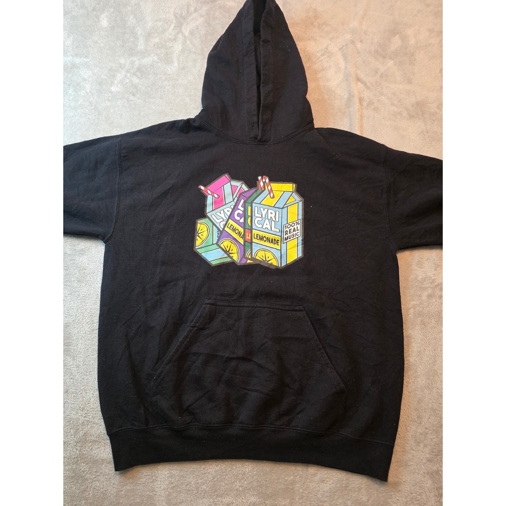 Lyrical Lemonade Sweatshirt Mens M Black Graphic Juice Carton Logo